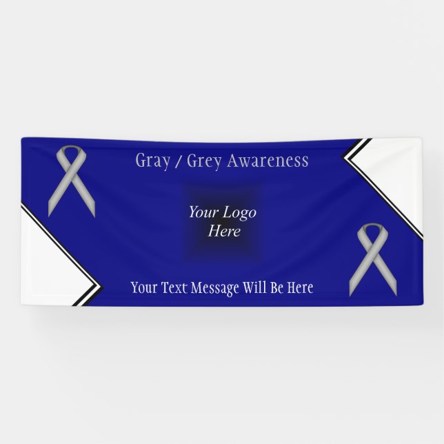 Gray Standard Ribbon von Kenneth Yoncich Banner (Horizontal)