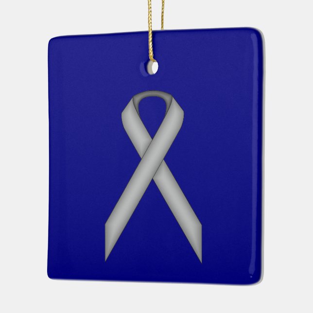 Gray Standard Ribbon von Kenneth Yoncich Keramikornament (Links)