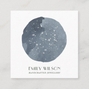 GRAY STAR WATERCOLOR CIRCLE STUD EARRING DISPLAY QUADRATISCHE VISITENKARTE