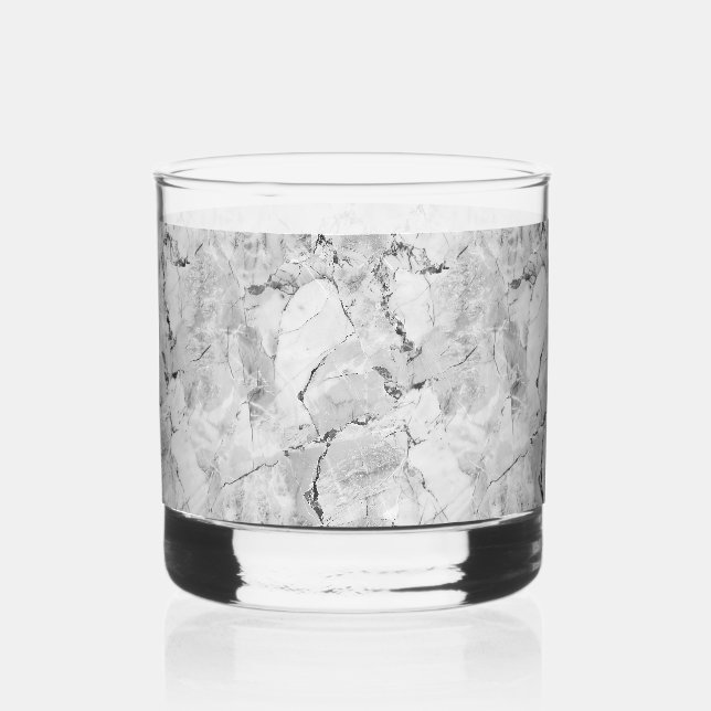 Gray "Stone Mosaic Cascade" Marmorflasche Textur F Whiskyglas (Vorderseite)