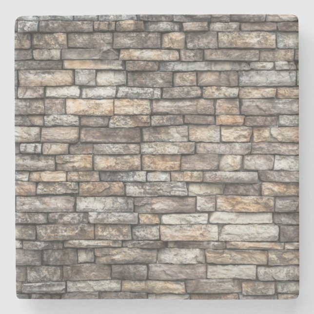 Gray Stone Wall Steinuntersetzer (Vorderseite)