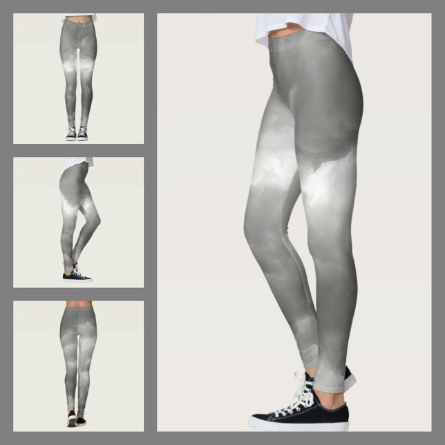 Gray Stormy Clouds Gray Chic Leggings (Von Creator hochgeladen)