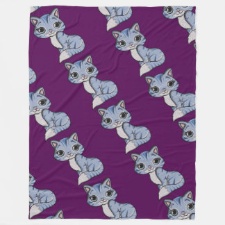 Gray Strick Kitty Cat Fleecedecke