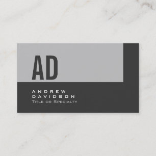 Gray Stripe Monogram Stilvolle Visitenkarte