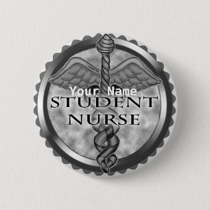Gray Student Nurse Button