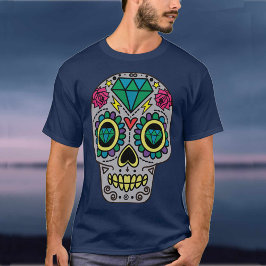 Gray Sugar Skull Art, Tag der Toten T-Shirt