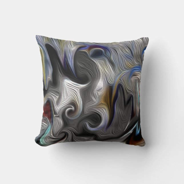 Gray Swirl Pillow Kissen (Vorderseite)