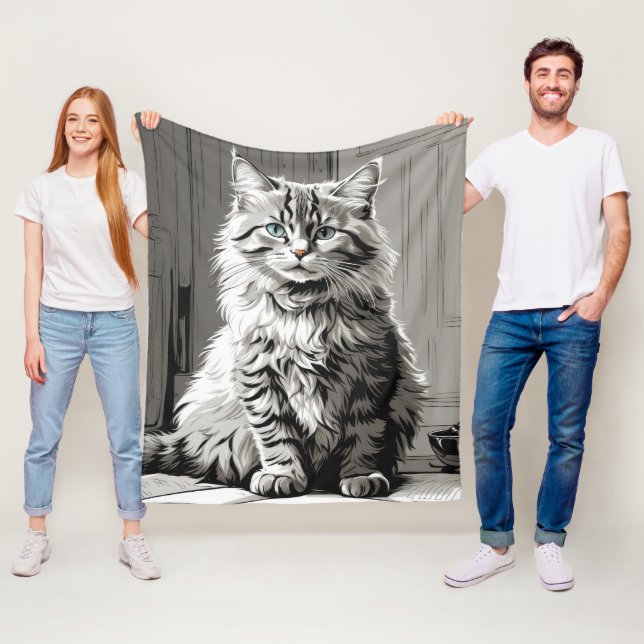Gray Tabby Cat Fleecedecke (Beispiel)