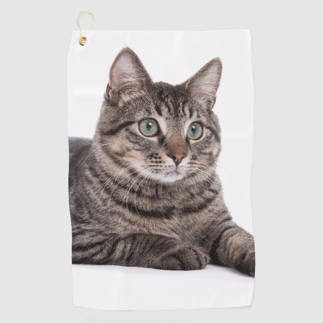 Gray Tabby Cat Golfhandtuch (Vorderseite)