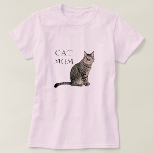 Gray Tabby Cat Mama Rosa T - Shirt (Design vorne)
