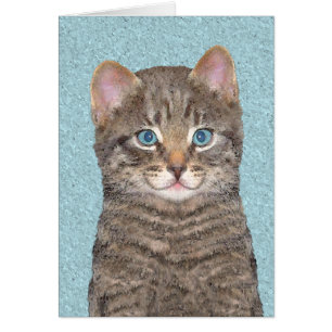 Gray Tabby Cat Painting - Niedliche Original Cat A