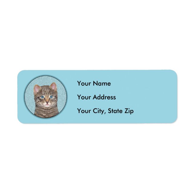 Gray Tabby Cat Painting - Niedliche Original Cat A (Vorne)