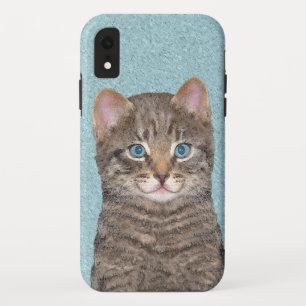 Gray Tabby Cat Painting - Niedliche Original Cat A Case-Mate iPhone Hülle