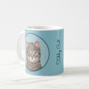 Gray Tabby Cat Painting - Niedliche Original Cat A Kaffeetasse