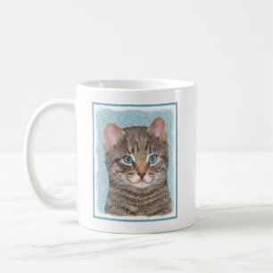 Gray Tabby Cat Painting - Niedliche Original Cat A Tasse