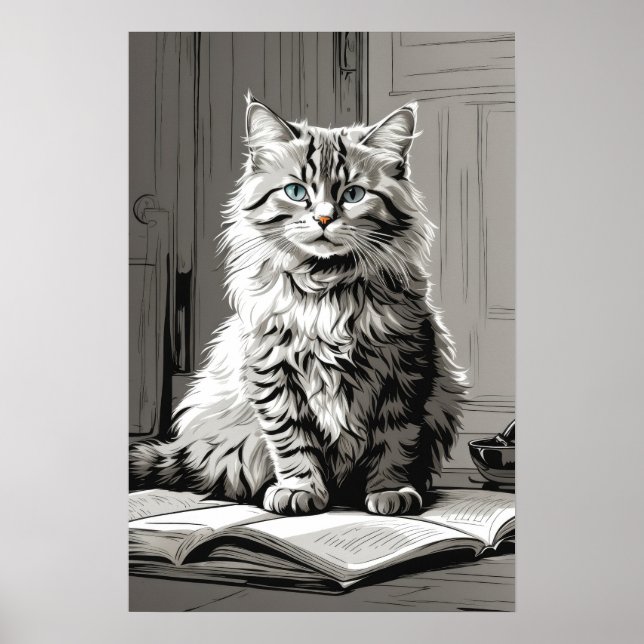 Gray Tabby Cat Poster (Vorne)