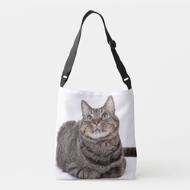 Gray Tabby Cat Tragetaschen Mit Langen Trägern (Rückseite)