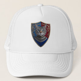 Gray Tabby Shield Baseball Cap Truckerkappe