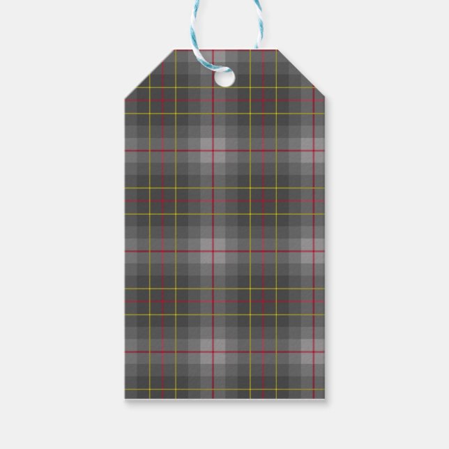 Gray Tartan Gift Tag Geschenkanhänger (Vorderseite)