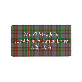 Gray Tartan Label Adressaufkleber