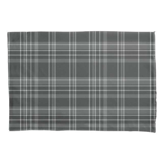 Gray Tartan Muster Kissenbezug (Vorderseite)