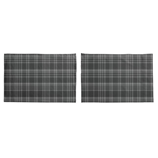 Gray Tartan Scottish Pattern Kissenbezug (Rückseite-Set)