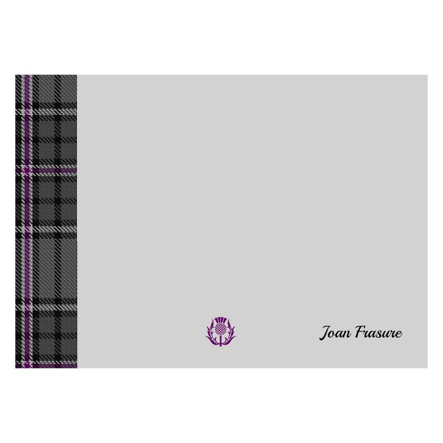 Gray Tartan & Scottish Thistle Gray Personalisiert Post-it Klebezettel (Von Creator hochgeladen)
