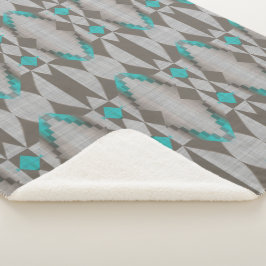 Gray Taupe Aqua Aquamarines Türkisches Bad Sherpadecke