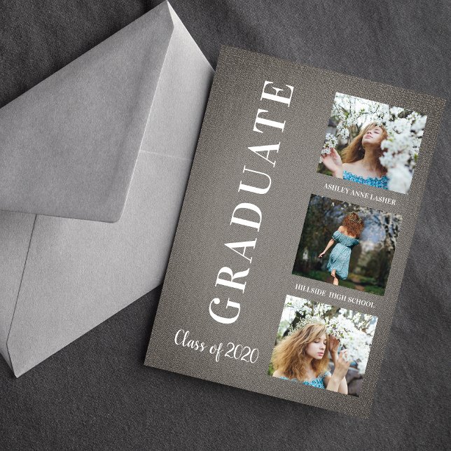 Gray Textile Abschluss Drei Fotos Session (Von Creator hochgeladen)