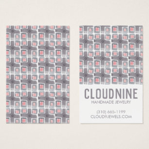Gray Tile Earring Necklace Juwelier Display Card