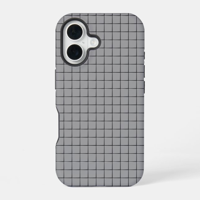 Gray Tile Pattern iPhone 16 Hülle (Rückseite)