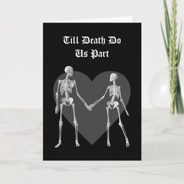 Gray Till Death Do Us Part Valentine's Day Card Dankeskarte (Vorderseite)