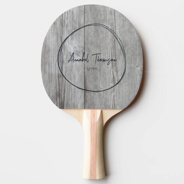 Gray Timber Name in Drawn Circle  Tischtennis Schläger (Rückseite)