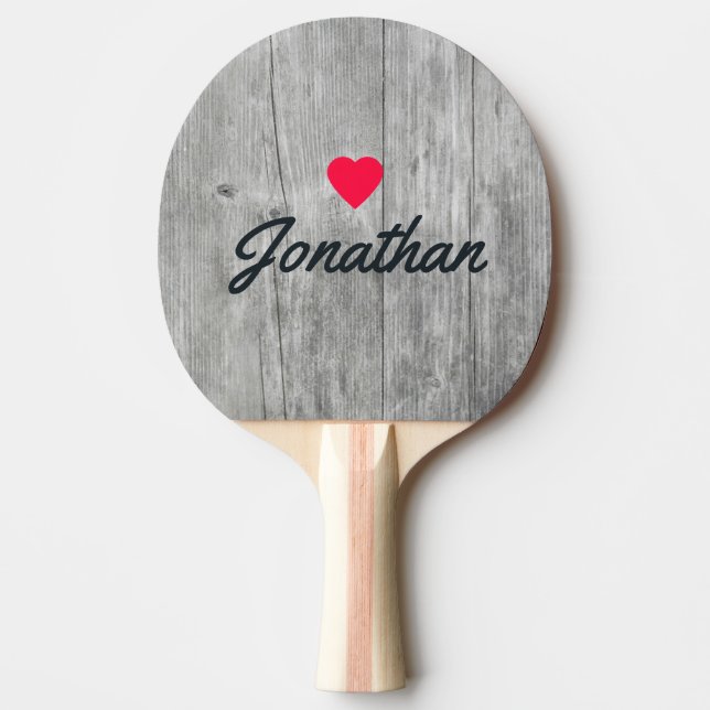 Gray Timber Vintage Heart Signature Tischtennis Schläger (Vorderseite)