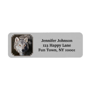 Gray Timber Wolf Face Portrait