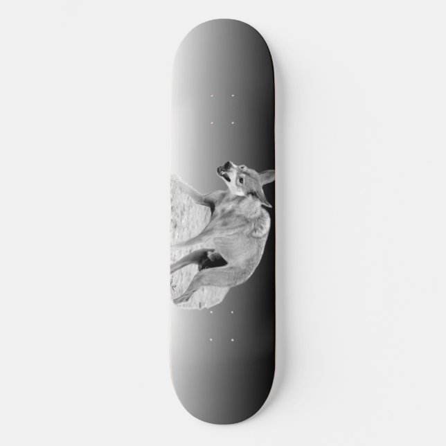 Gray Timber Wolf Snarl Skateboard (Vorderseite)