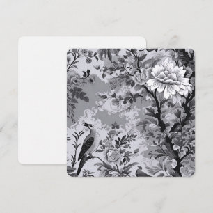 Gray Toile de Fleur Mitteilungskarte