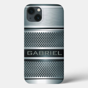 Gray Tones Metal Look Collage Monogram Case-Mate iPhone Hülle