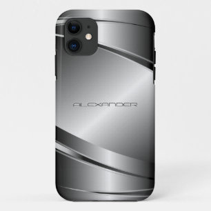 Gray Tones Stainless Steel Metalli Look- Monogram Case-Mate iPhone Hülle