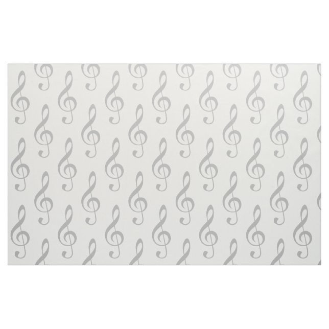 Gray Treble Clef Muster Stoff (Fat Quarter (45,7 x 55,9 cm))