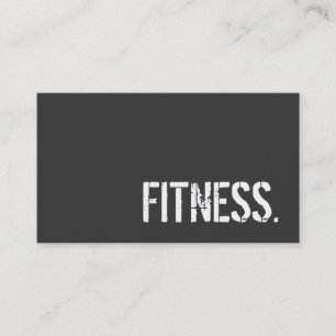 Gray Trendy Personal Trainer Fitness Business Card Visitenkarte