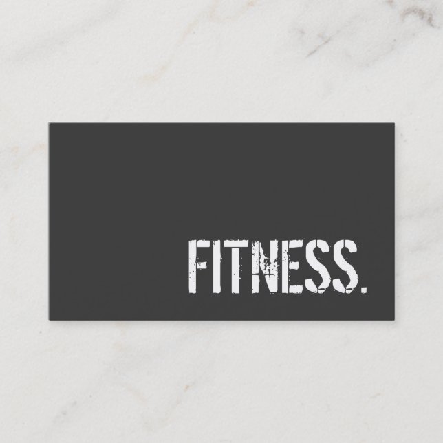 Gray Trendy Personal Trainer Fitness Business Card Visitenkarte (Vorderseite)