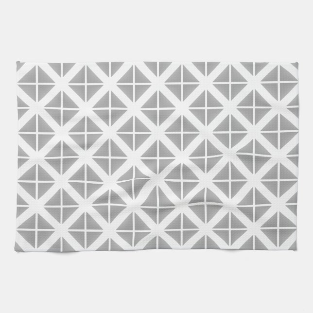 Gray Trendy Triangle Pattern Geschirrtuch (Horizontal)