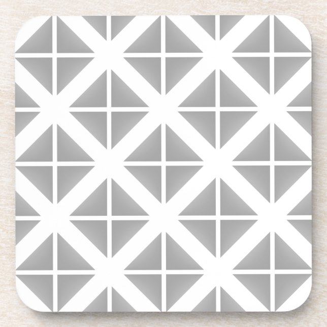 Gray Trendy Triangle Pattern Getränkeuntersetzer (Vorderseite)