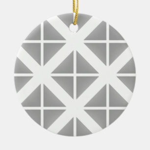 Gray Trendy Triangle Pattern Keramikornament