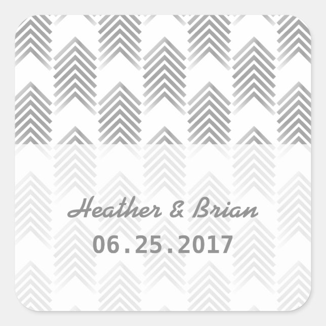 Gray Tribal Arrows Wedding Stickers (Vorderseite)