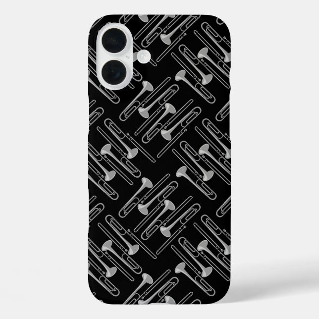Gray Trombone Crosshatch Case-Mate iPhone Hülle (Rückseite)