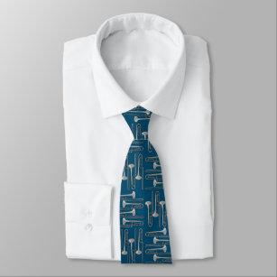 Gray Trombone Crosshatch Pattern Krawatte