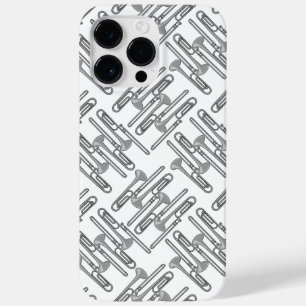 Gray Trombone Crosshatch White Pattern Case-Mate iPhone 14 Pro Max Hülle