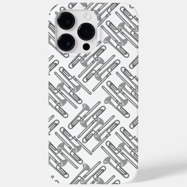 Gray Trombone Crosshatch White Pattern Case-Mate iPhone Hülle (Rückseite)